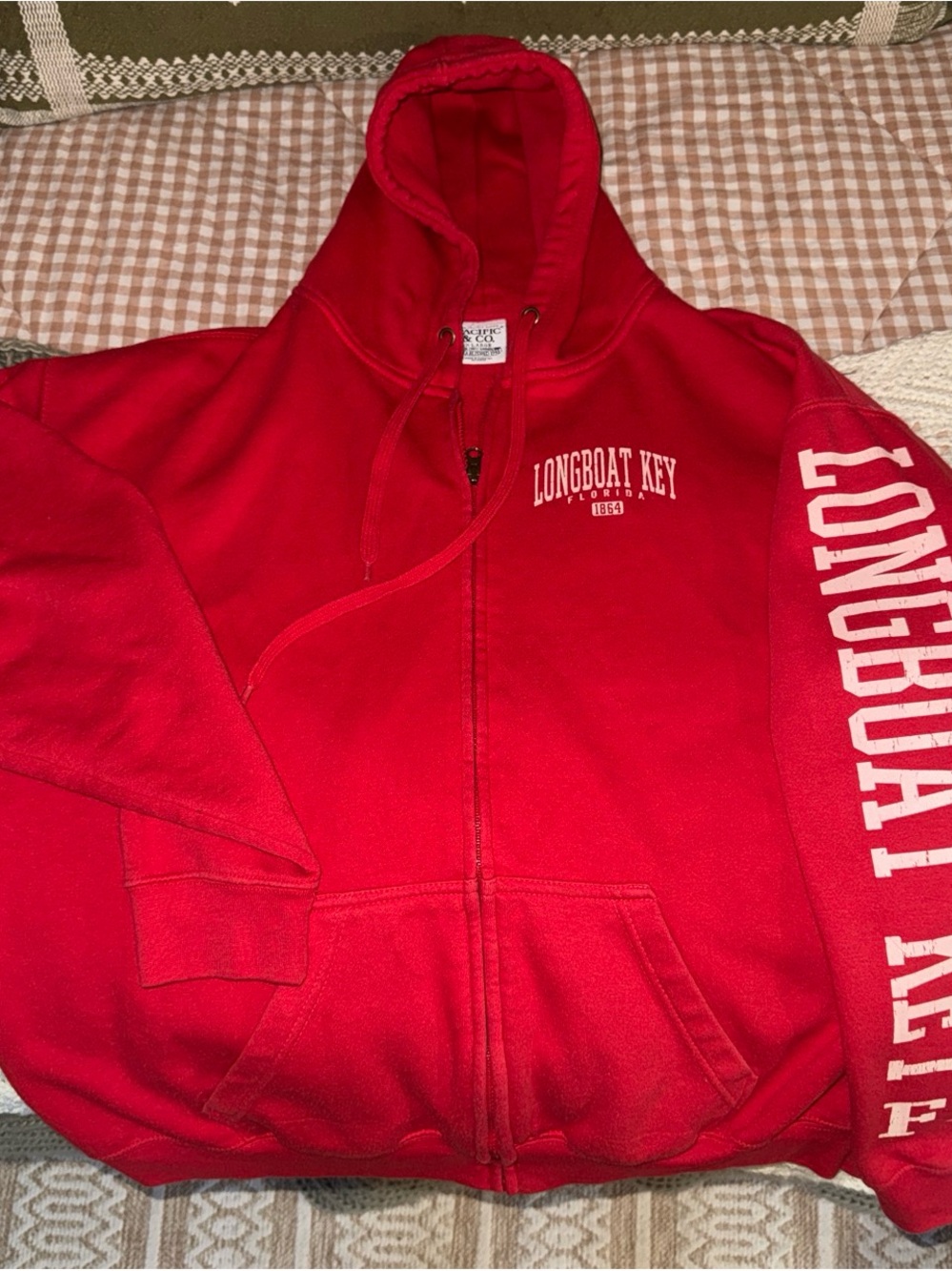 Longboat Key Red Full-Zip Hoodie Jacket